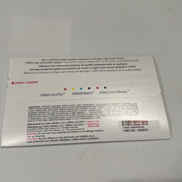 NWT Color Street "PINK WARRIOR" Chunky Glitter Breast Cancer Awareness Nail Set - Picture 3 of 5